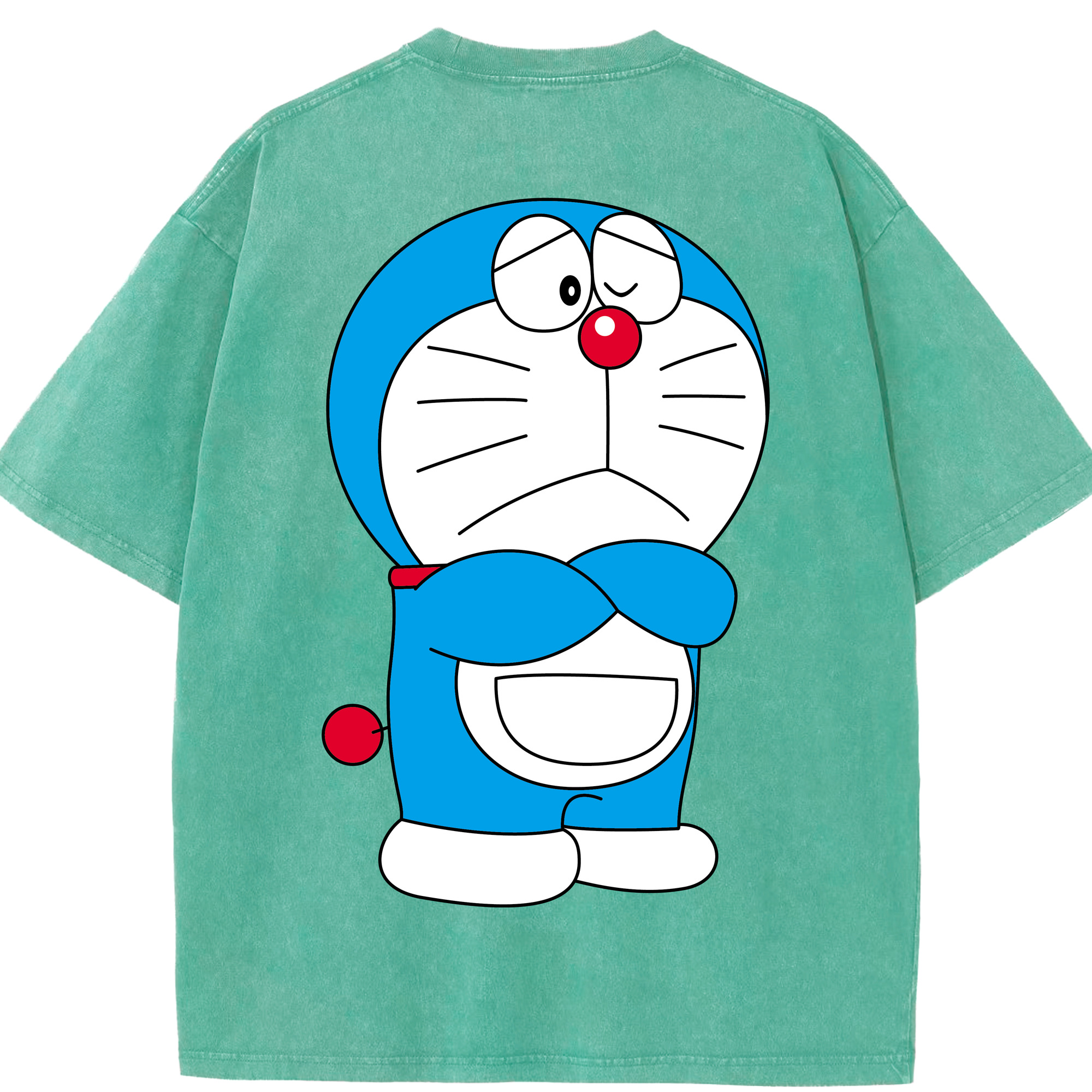 （画像用） ドラえもん Doraemon 綿100% ヴィンテージ風 半袖Tシャツ（背面プリント）